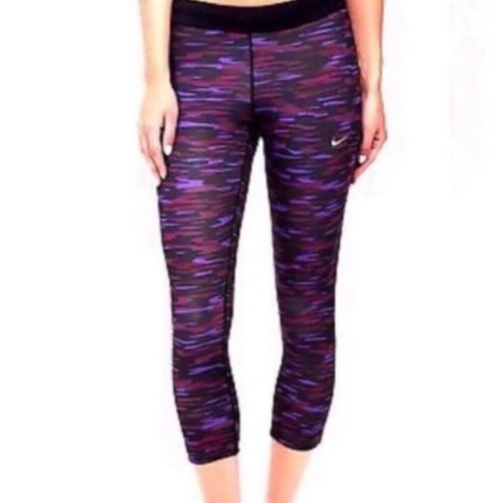 Nike Women's Purple Space-Dye Capri Leggings